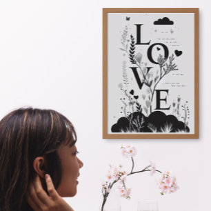 Trendigets Snyggt Modern monokrom citattecken kärl Poster