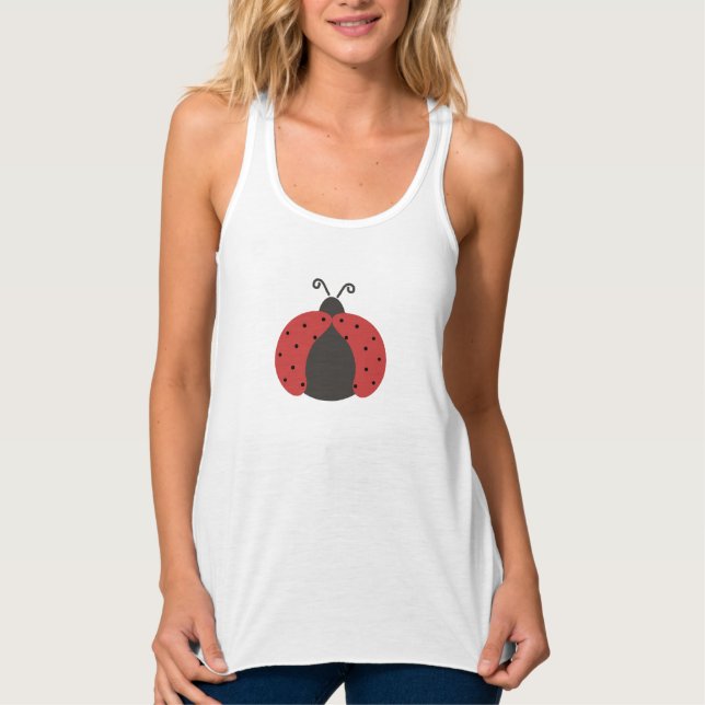 Trendigets snyggt roligt   ladybug linne med racerback  (Framsida)