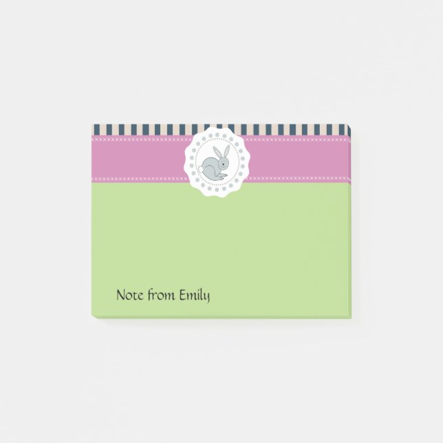 Trendigets söta Påsk tecknad lustig bunny Post-it Block (Framsida)