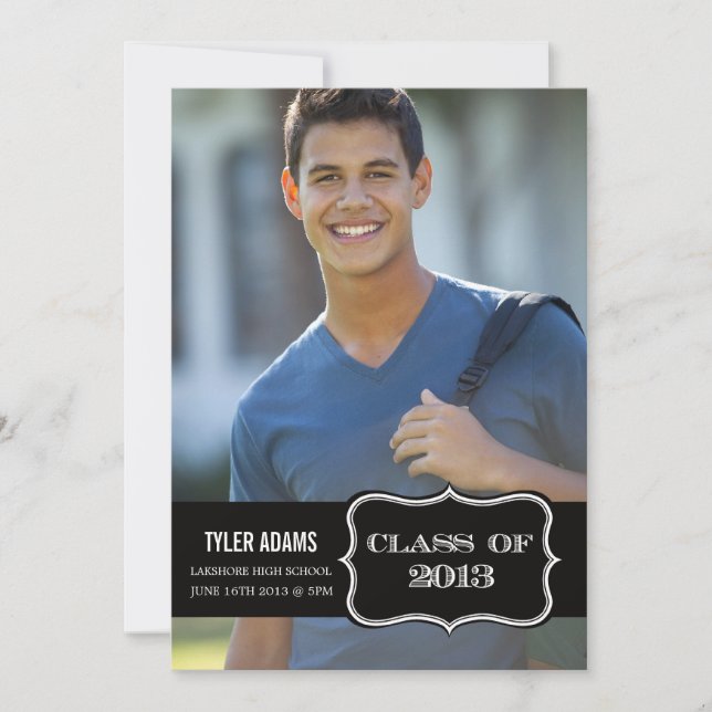 Trendigets svarta etikettklass för 2013 Studenten- Meddelande (Framsida)