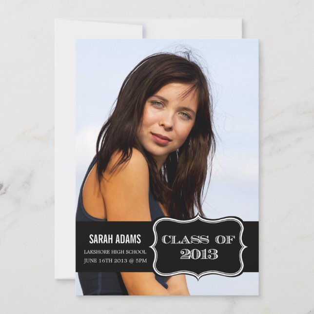 Trendigets svarta etikettklass för 2013 Studenten- Meddelande (Framsida)