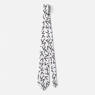 Trendigets svarta och vita geometriska design slips