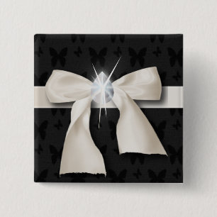 trendigets tjocka chic, romb, vit bas knapp