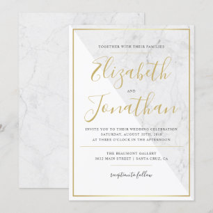 Trendigets typografi Bröllopsinbjudan till Chic Inbjudningar