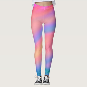 Trendigets unika abstrakt för blå Rosa i vinkar gr Leggings