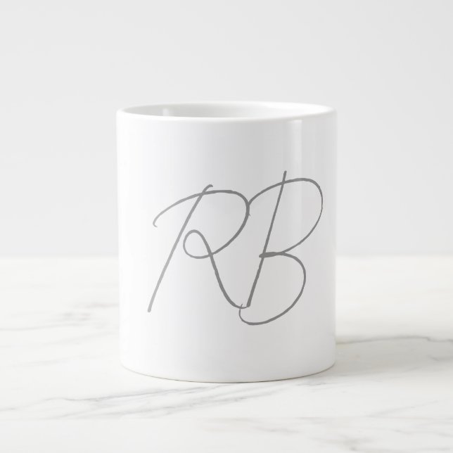 Trendigets unika Kreativ, monogram, första Brev Jumbo Mugg (Framsidan)