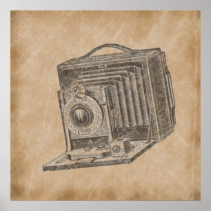 Trendigets Vintage Kamera Poster