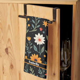 Trendigets Vintage - vacker Blommigt Kökshandduk