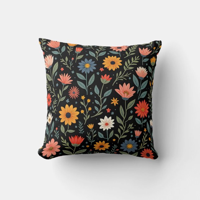 Trendigets Vintage - vacker Blommigt Kudde (Framsida)