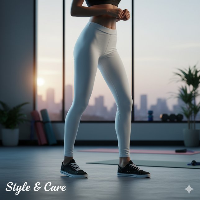 Trendigets vita ben för ett stungande utseende leggings (Trendy White Leggings for a Stunning Look)