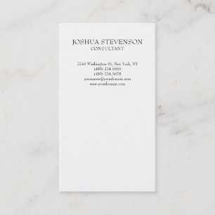 Trendigets vita platta, enkel minimalistisk Snyggt Visitkort