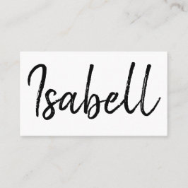 Trendigsvart & minimalist modernt enkelt för vit visitkort