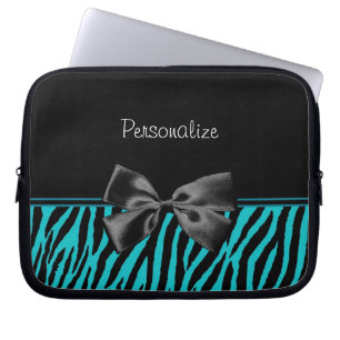 Trendigsvart och krickazebra tryck med bandet laptop sleeve