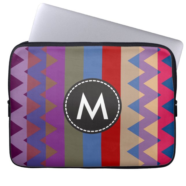 Trendigt chic sicksackmönster #6 laptop fodral (Framsidan)
