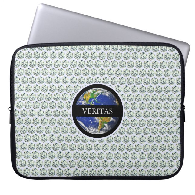 Trendigt elegant moderna diamanter & jordglob laptop fodral (Framsidan)