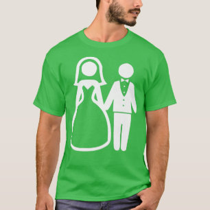Trendigt estetiskt bröllopspar brud brudgumme t shirt