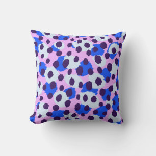 Trendigt färgglatt rosa blått gepardtryck kudde