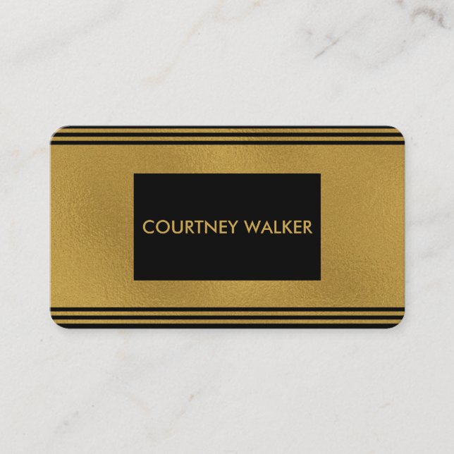 Trendigt guld omkullkastar och svärtar visitkortar visitkort (Framsida)