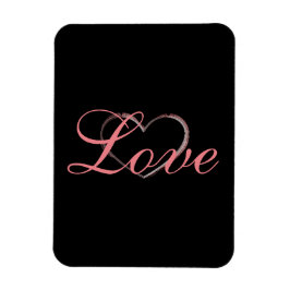 Trendigt hjärta grå kalligrafi bröllopskärlek magnet