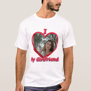 Trendigt Jag älskar min flickvän Röda hjärtat Anpa T Shirt