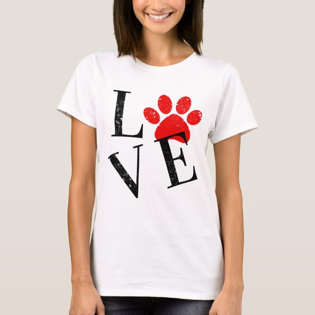 TRENDIGT KÄRLEK HUND MAMMA TASS  T SHIRT (Framsida)