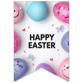 Trendigt lila och rosa påskägg inslagspapper  vimplar