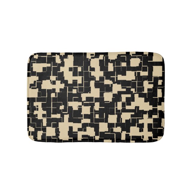 Trendigt modernt mönster - Svart/Beige(Bytbar) Badrumsmatta (Framsidan)