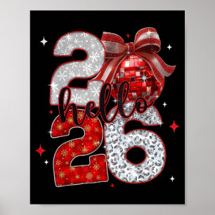 Trendigt nyårsaftonshej 2026 Gott nytt år Fa Poster