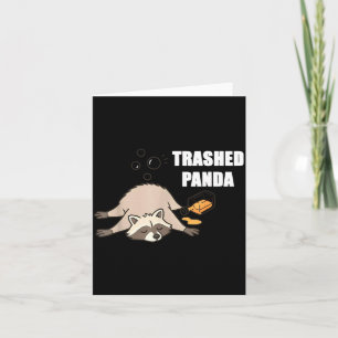 Trendigt Roligt Söndertrasad Panda Berusad Tvättbj Kort