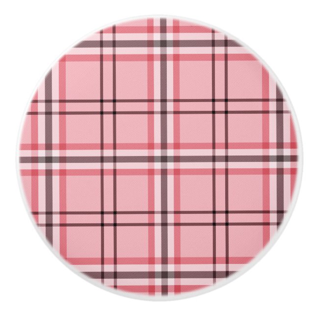 Trendigt rosa och grått rutigt mode mönster knopp (Framsidan)
