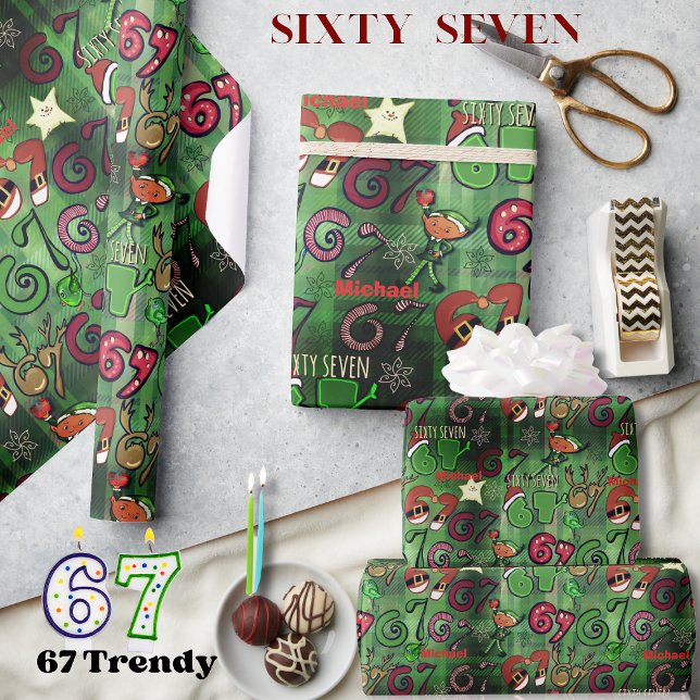 Trendigt Sixty Seven  Inpackningspapper I Lucky 67 Presentpapper (Trendy Sixty Seven Wrapping Paper I Lucky 67)