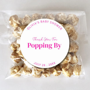 Trendigt tack för att du kom förbi baby shower-fav runt klistermärke