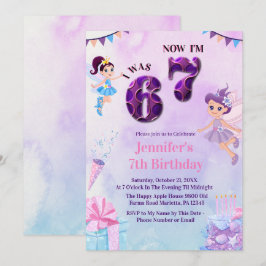 Trending 6 7 Meme Ballerina Girl Fairy Birthday Inbjudningar