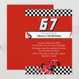 Trending 6 7 Meme | Race Car Boy Racing Birthday Inbjudningar