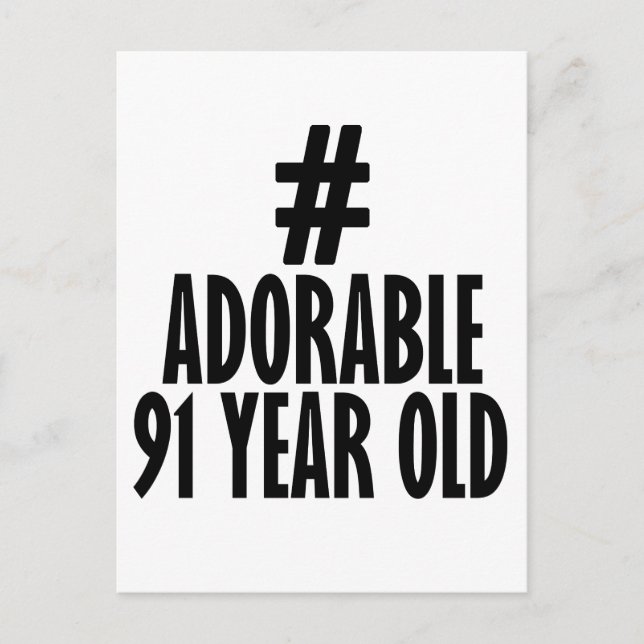 Trending 91 YEARS OLD BIRTHDAY DESIGN Vykort (Framsida)
