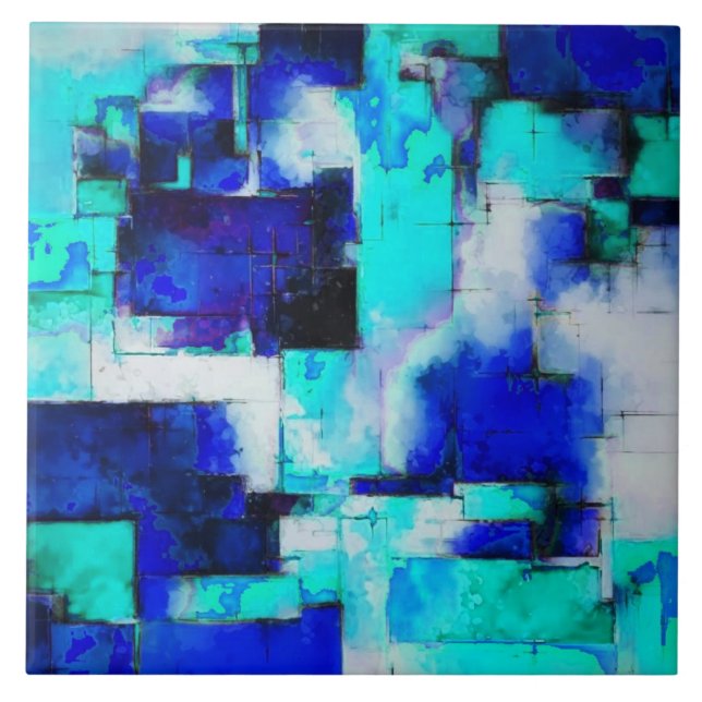 Trending Abstrakt Painting Art M2 Ceramic Tile Kakelplatta (Framsidan)