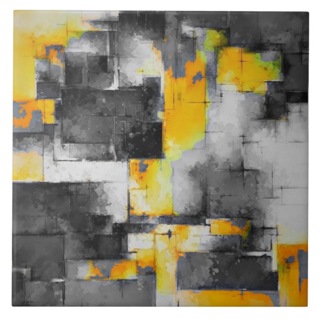 Trending Abstrakt Painting Art M3 Ceramic Tile Kakelplatta (Framsidan)