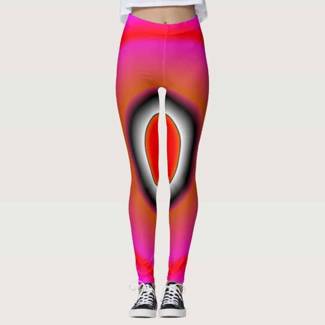 Trending Abstrakt rosa Leggings (Framsida)