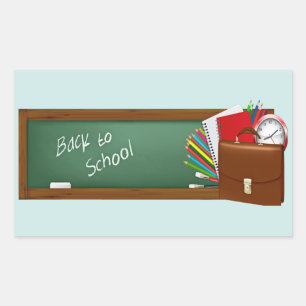 Trending Back to school Sticker Rektangulärt Klistermärke