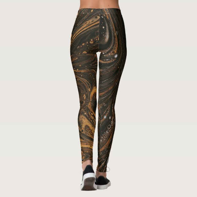 Trending Black Guld Leggings (Baksida)