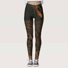 Trending Black Guld Leggings