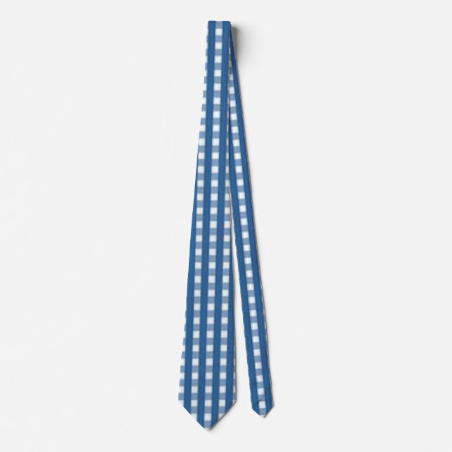 "Trending Blue and White Gingham Check" Neck Tie Slips (Framsida)