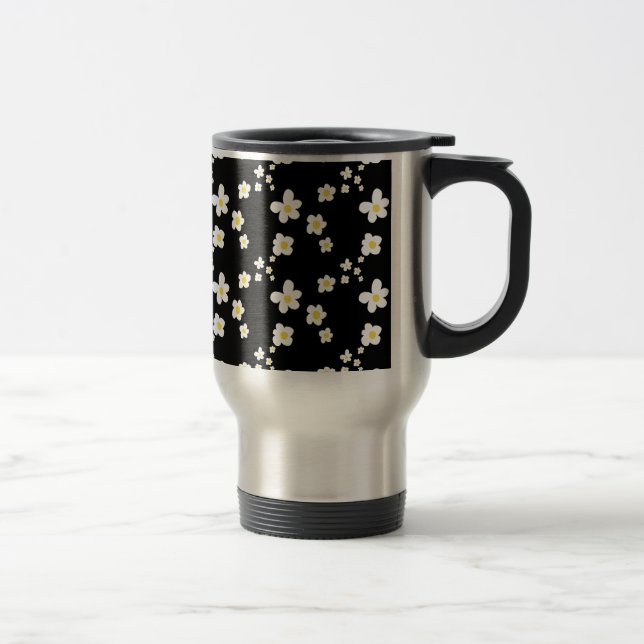 Trending daisy mönster Black gult white, modern Resemugg (Höger)
