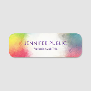 Trending Elegant Modern Colorful Template Rainbow Namnbricka
