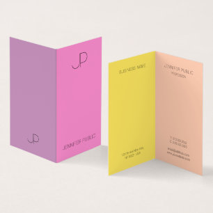 Trending Färg Elegant Modern Monogram-mall Visitkort
