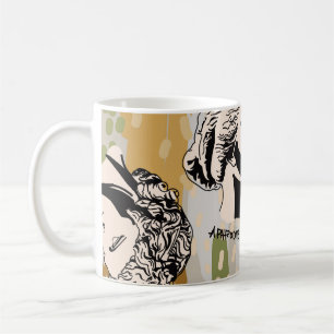 Trending Greece Gods Art Porträtt Seamless Mönster Kaffemugg