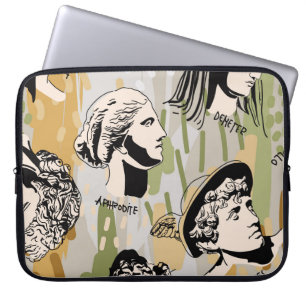 Trending Greece Gods Art Porträtt Seamless Mönster Laptop Fodral