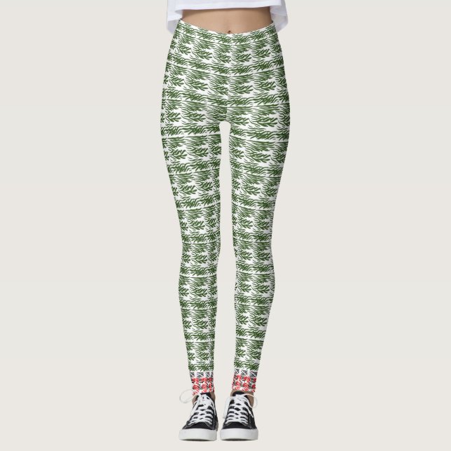Trending Grönt Grass Capri Leggings (Framsida)