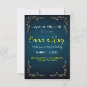Trending Guld and Charm Wedding bjudande 2023 Inbjudningar