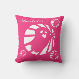 Trending Halloween Cute Rosa Fuchsia & White Ghost Kudde